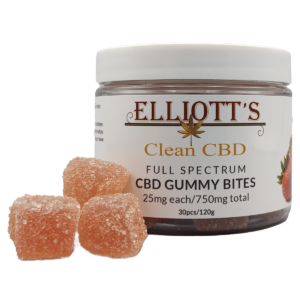 Strawberry Gummies Clean CBD Full Spectrum Gummy Bites 25mg each